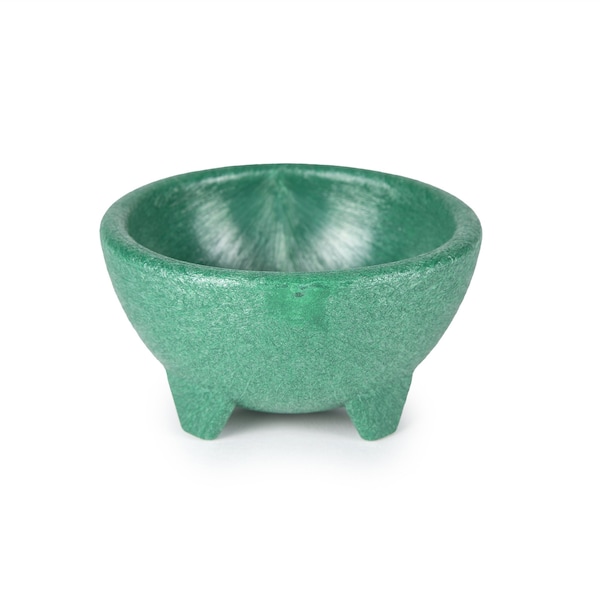 Hs 10 oz. Molcajete Doble, Salsa Bowl, Green Chile, NSF, 24 each/case NHS1006D-GC - main
