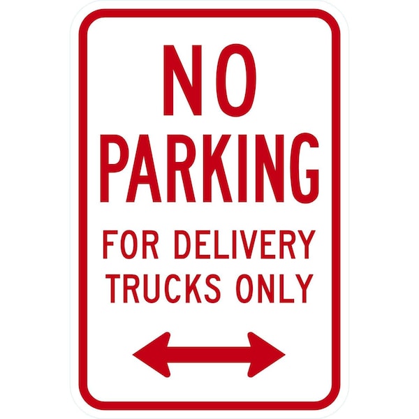 Lyle No Parking For Delivery Trucks Only <--->, 12x18, High Intensity Prismatic, White G-4441-HI_12x18 - main