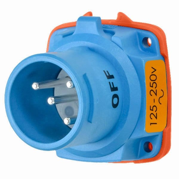 Meltric DSN20 INLET POLY BLUE SIZE 1 TYPE 4X IP 69 2P+N+G 20 A 125/250 VAC 60 Hz 63-18076 - main
