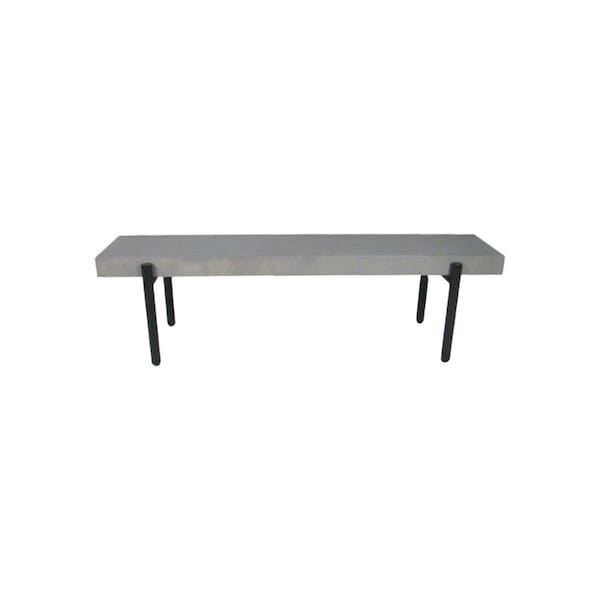 Homeroots 63in Gray and Black Concrete Dining Bench 473175 - main