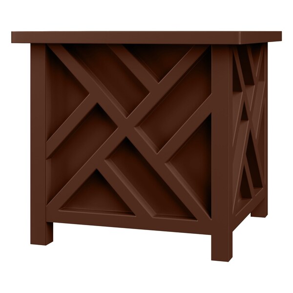 Pure Garden 2-Pack Brown Lattice Outdoor Planter Boxes for Porch, Patio or Garden Decor 50-LG1360-2 - main