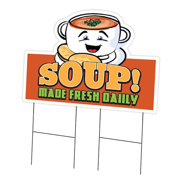 Signmission Soup Die Cut Yard Sign & Stake outdoor plastic coroplast window, C-DC-2436-DS-Soup19 C-DC-2436-DS-Soup19 - main