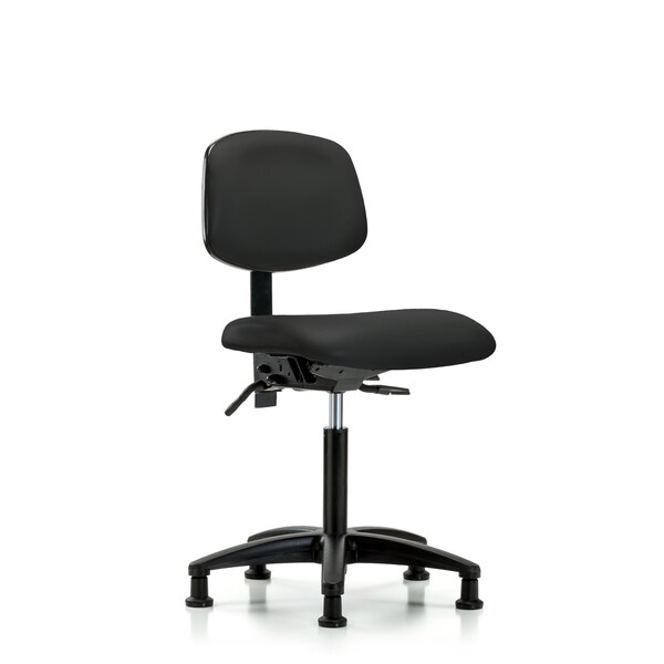 Blue Ridge Ergonomics Chair, Vinyl, Med Bench, Glides, Blk, No Arms, 22" to 29" Height, Black BR-VMBCH-RG-T0-A0-NF-RG-8540 - main