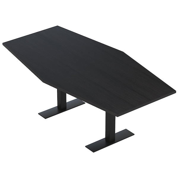 Skutchi Designs 6 Person Conference Table With Power Unit | 6' Hexagon Table | Harmony Series HAR-HEX.IR-48X72-T.BK-U999ST19-NA - main