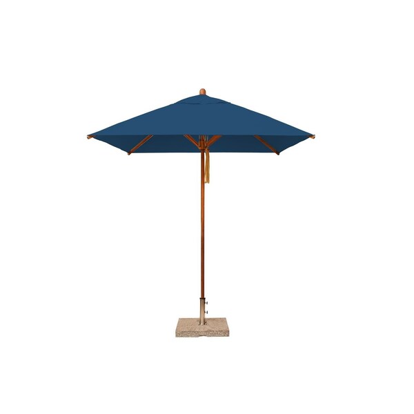 Bambrella 7' Square Bamboo Market Umbrella w/1.5" Pole Diameter-Blue Canopy 2.1m SQ-L-BL - main