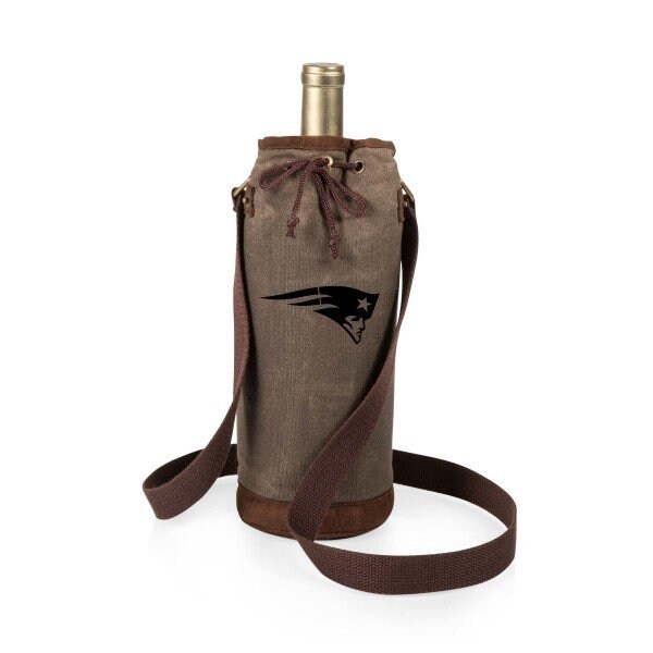 Picnic Time Family Of Brands NFL New England Patriots - Waxed Canvas Wine Tote 621-00-140-194-2 - main