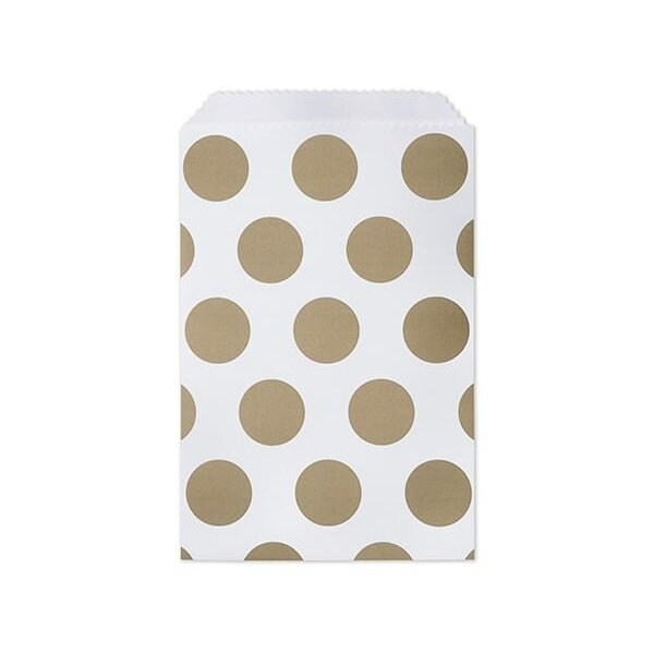Nashville Wraps Gold Polka Dots Paper Merchandise Bags, 6.25x9.25, 100PK MB1GDM - main