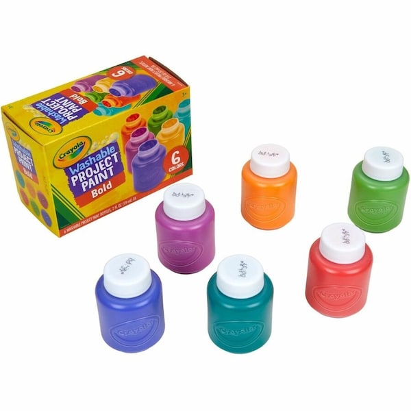 Crayola Washable Project Paint, Bold, 6 Colors, 36PK 542403 - main