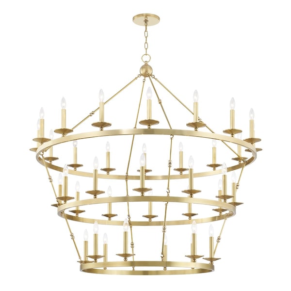 Hudson Valley Lighting Allendale 36 Light Chandelier 58 In. Aged Brass 3258-AGB - main