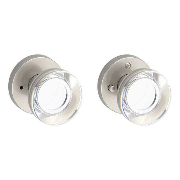 Baldwin Privacy Contemporary Crystal Knob and Contemporary Round Rose with 6AL Latch and Dual Strike PVCCYCRR150 - main