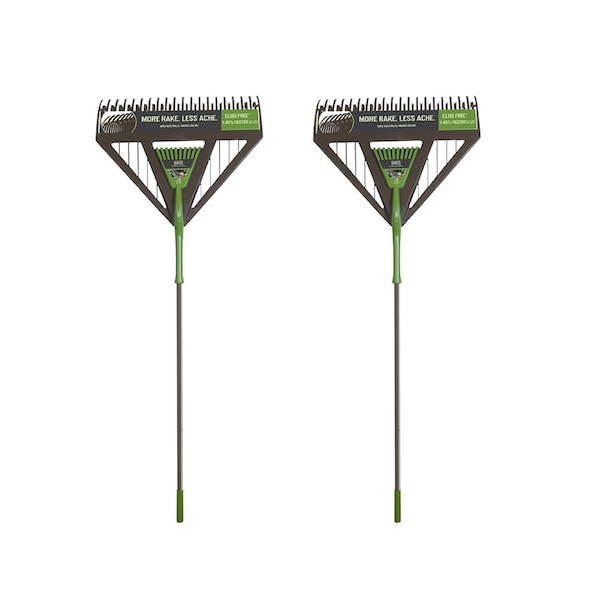 Ames 60 in. Steel Handle Poly Leaf Rake, 20 Dual Tines, 2-Pack 10000-07607 - main