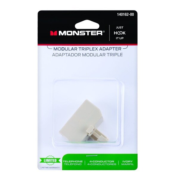 Monster Cable Just Hook It Up 0 ft. L Ivory Modular Telephone Line Cable 140162-00 - main