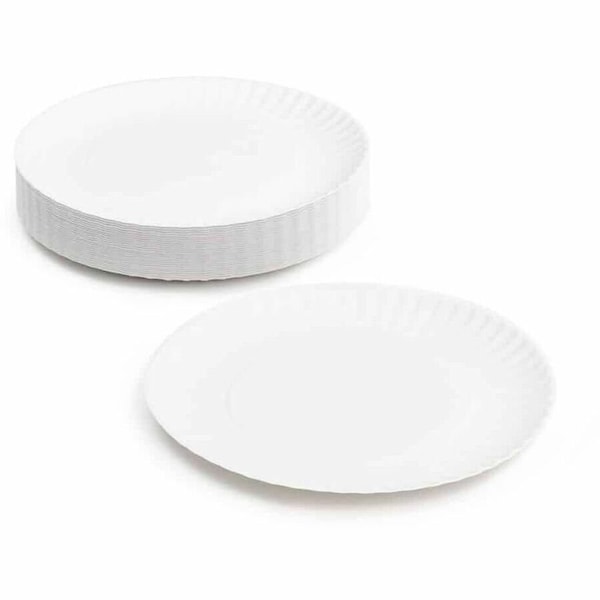 Hygloss Products White Paper Plates, 9-Inch, PK600 69109 - main