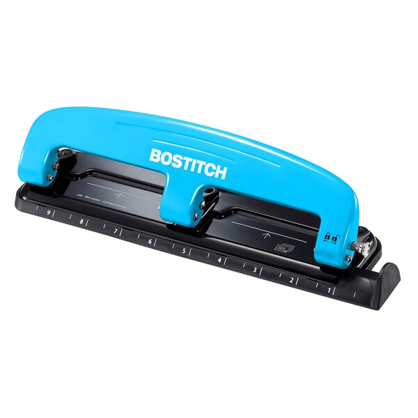 Bostitch EZ Squeeze Reduced Effort 3-Hole Punch, 12 Sheets, Blue 2103 - main