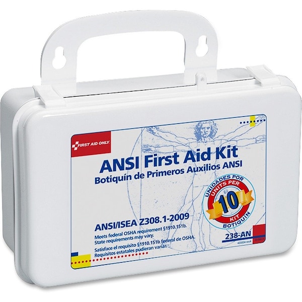First Aid Only ANSI 10unit First Aid Kit, White, 64PK FAO238AN - main