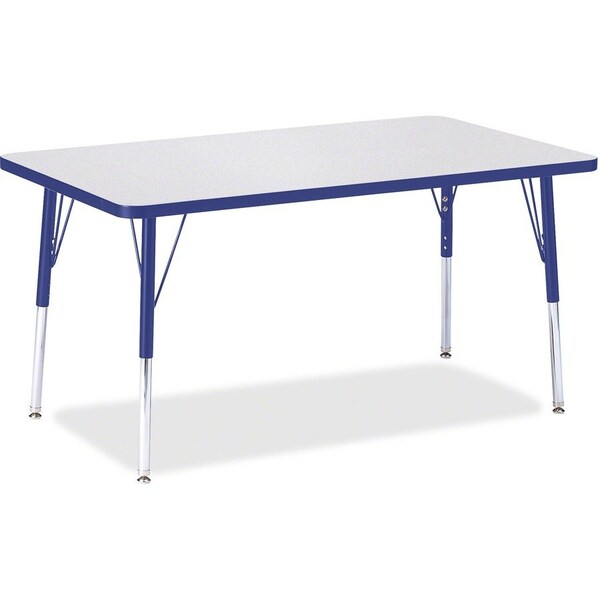 Jonti-Craft Berries Rectangle Activity Table, 30 in. x 48 in., A-height, Freckled Gray/Blue/Gray 6473JCA003 - main