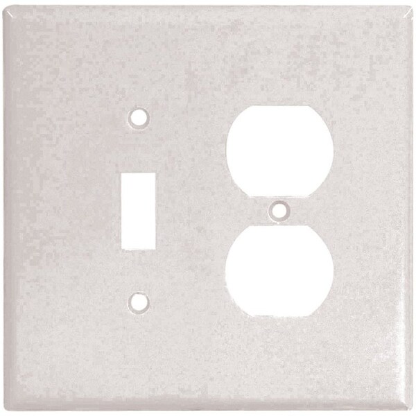 Eaton Wiring Devices Combination Wallplate, 4-1/2 in L, 4-9/16 in W, 2 -Gang, Thermoset, White 2148W-BOX - main