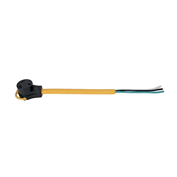 Arcon 14363; Power Supply Cord; 30 Amp; 18 In Length; 3-Prong Female & Hard Wired End; Yellow; PVC 14363 - main