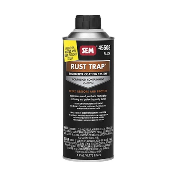 Sem Rust Trap Protective Coating System, 1 Pint Aerosol Can, Black, 500 sq-ft/gal Coverage 45508 - main