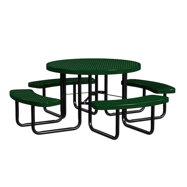 Leisure Craft Round Portable Picnic Table, Black/Green, 46 in T46ROP-BLACK GREEN - main