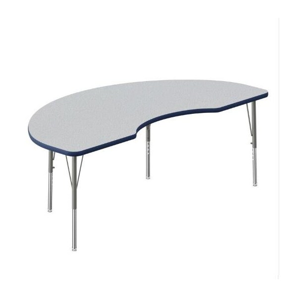 Correll Kidney HPL Activity Table, 72 in W, 36 in L, 19 in to 29 in H, Particleboard, Gray Granite A3672-KID-15-14-37 - main