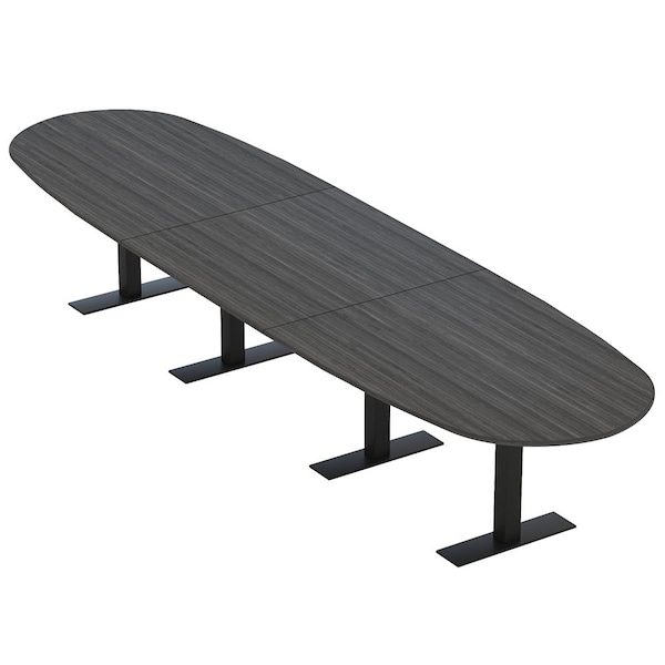 Skutchi Designs 16ft Boval Conference Table With Power | Harmony Series | 16 Person Meeting Room Table HAR-BOVL-48X192-T.BK-WA7949-NA - main