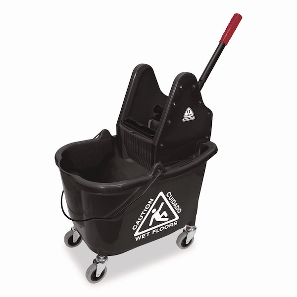 Nexstep Commercial Products Premier Downpress Mop Bucket and Wringer, 32 to 35 qt, Black 96998 - main