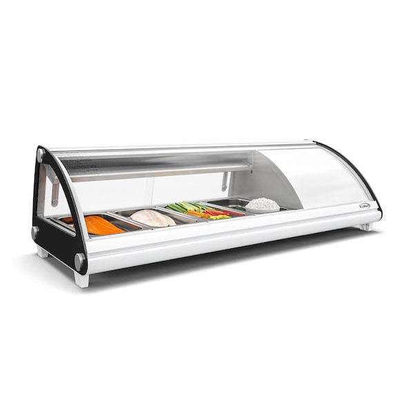 Koolmore 46 in. Glass Sushi Countertop Display Refrigerator with 4 Stainless Steel Trays in White KM-SR46-WH - main