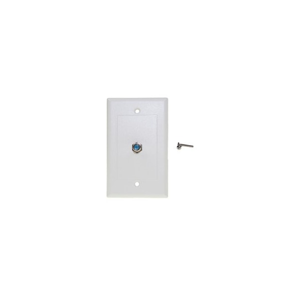 Cable Wholesale TV Wall Plate with 1 F-pin Coupler, 3GHz White ASF-20351WH - main