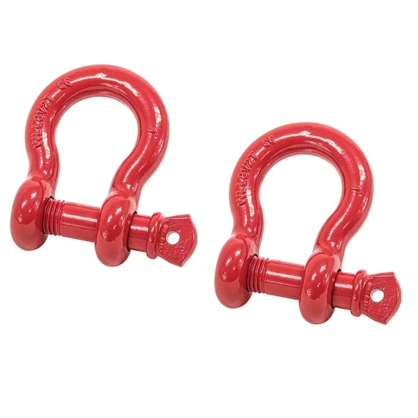 Mytee Products 1in Anchor Shackle Forged Carbon Steel w/ Alloy Screw Pin WLL # 8.50 Tons, 2PK SHACKLE-ANCHOR-SP-1x2 - main