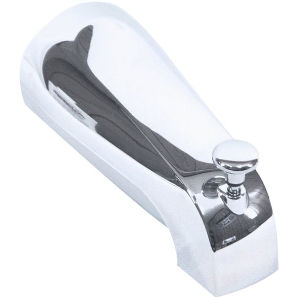 Us Hardware Bathtub Spout with Diverter, 1/2 in Connection, MNPT, Metal, Chrome Plated P-037B - main