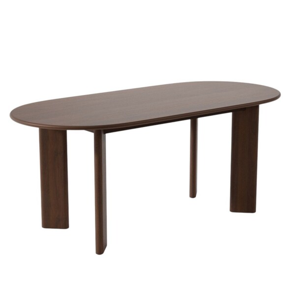 Homeroots 66" Walnut Solid Wood Oval Dining Table 712219 - main
