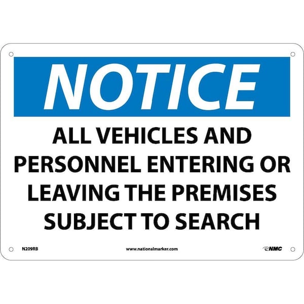 Nmc Notice Subject To Search Sign, N209RB N209RB - main