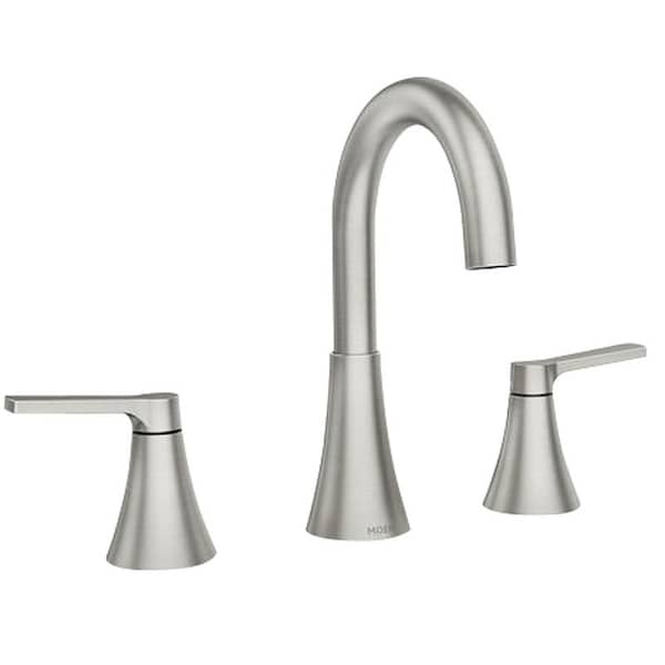 Moen Mikah 84312 Series Bathroom Faucet, 1.2 gpm, 2-Faucet Handle, 3-Faucet Hole, Plastic/Stainless Steel 84312SRN - main