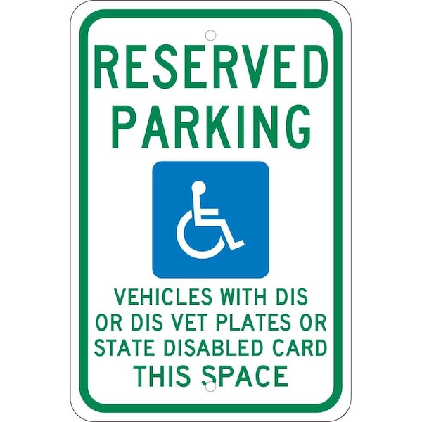 Nmc State Handicapped Reserved Parking Wisconsin Sign, TMS343J TMS343J - main