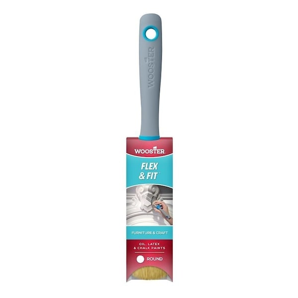 Wooster Flex and Fit Series Chalk Paint Brush, 1-1/2 in W, Round Brush, 2 in L Bristle, Polyester Bristle 8714 - main