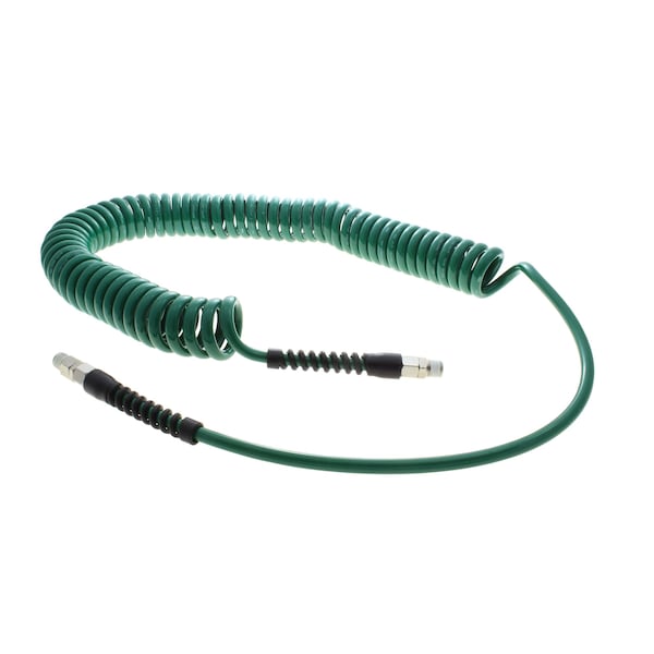 Technithane Spiral Hose, 1/4 in x 25 ft, 1/4 in Male NPT, Rigid/Swivel, Green TT-14-25-G-RS - main