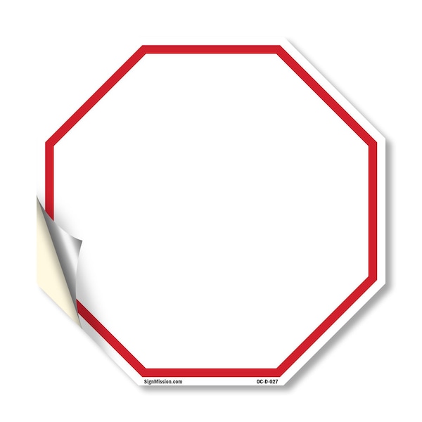Signmission Blank Sign White Background, 18 Inch X 18 Inch, Vinyl Decal OC-D-18-27 - main