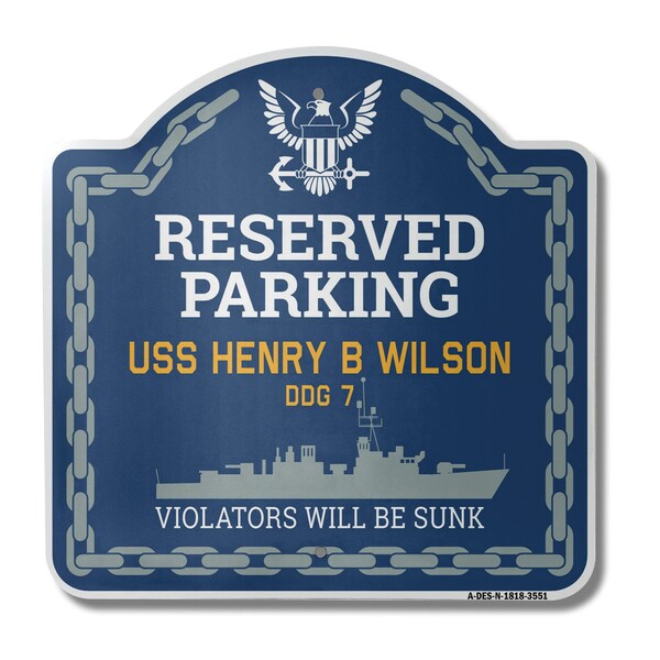 Signmission USS HENRY B WILSON DDG 7, 18 Inch x 18 Inch, Heavy Gauge Aluminum A-DES-N-1818-3551 - main