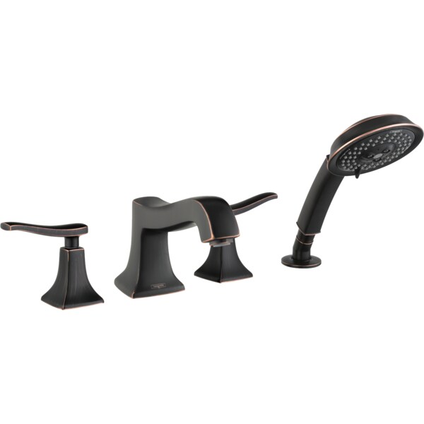 Hansgrohe Metris C 4-Hole Roman Tub Set Trim with 2.0 GPM Handshower in Rubbed Bronze 31314921 - main