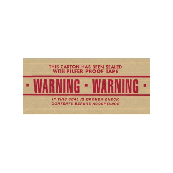 Tape Logic 3'' x 450' ''Warning'' Tape Logic No 7500 Pre-Printed Reinforced Water Activated Tape, 10PK T9077500P - main