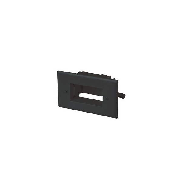 Cable Wholesale Easy Mount Recessed Low Voltage Cable Pass-through Plate, Black 45-0008-BK - main