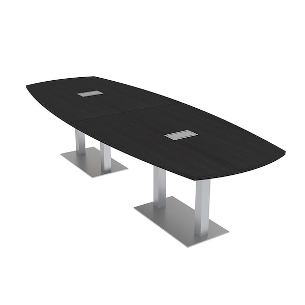 Skutchi Designs Arc Boat Conference Table, 45 in W, 120 in L, Black HAR-ABOT-48x120-DOU-U999T19-ESIL - main