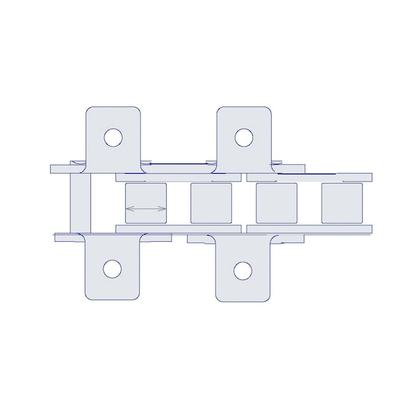 Hkk Chain HKK Riveted Single Pitch Standard w/K-1 Att Every 2nd P on Pin Link, 5/8 P, .4 Dia x 3/8 W RC050RK1E2P - main