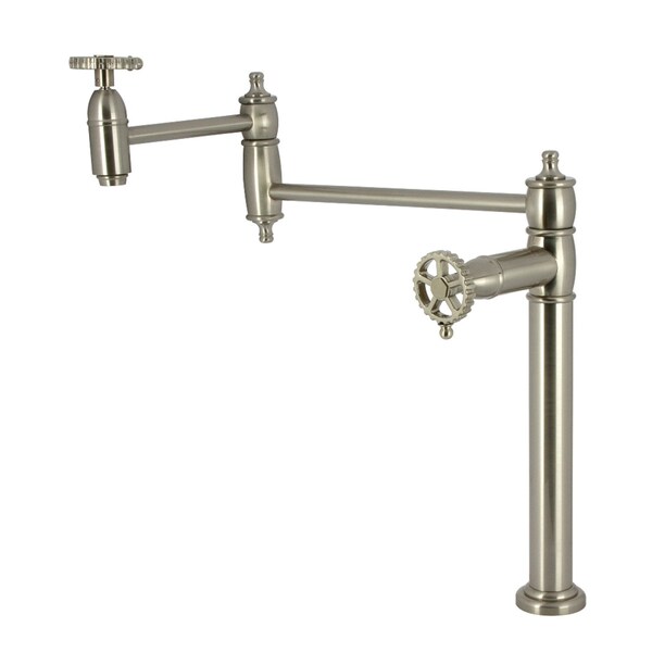 Kingston Brass Deck Mount Pot Filler Faucet, Brushed Nickel KS3708CG - main