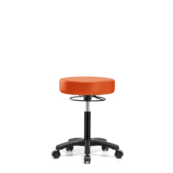 Blue Ridge Ergonomics Med Bench Mini-Stool, Vinyl, Casters, Org BR-VMBMS-RG-RC-8613 - main