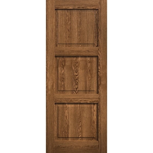 Sartodoors Slab Door Panel 28 x 80 inches, Ego 5010 Cognac Oak Veneer, Wood Veneer Doors, Pocket Closet Slid EGO5010S-DKO-28 - main