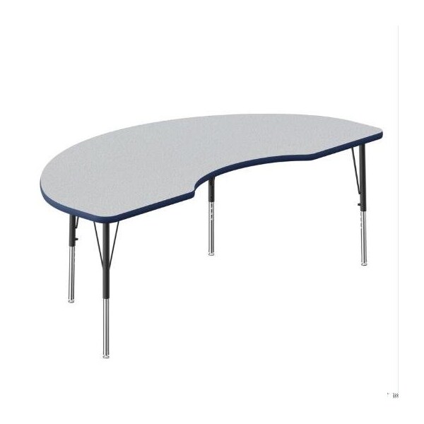 Correll Kidney TFL Activity Table, 72 in W, 36 in L, 19 in to 29 in H, Particleboard, Gray Granite A3672TF-KID-15-09-37 - main