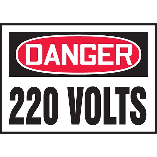 Accuform OSHA DANGER SAFETY LABELS 220 VOLTS LELC157VSP - main