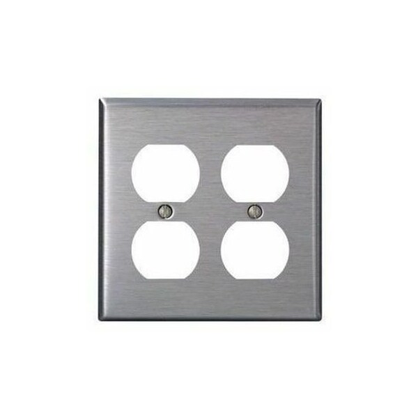 Leviton WallPlate, DuplexOutlet, StainlessSteel SSJ82-40 - main